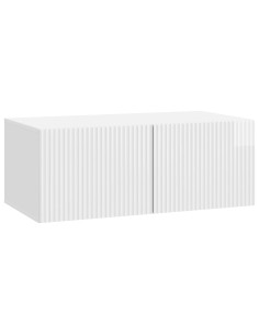 Mobile Porta TV da Muro Bianco Lucido 78,5 x 41 x 30 cm