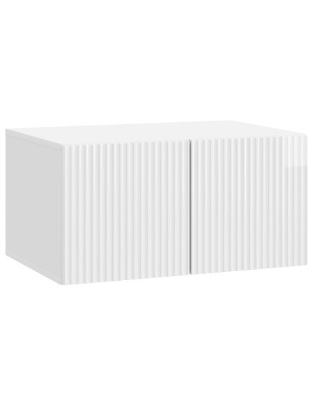 Mobile Porta TV da Muro Bianco Lucido 59,5 x 41 x 30 cm