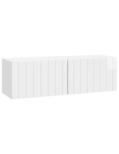 Mobile Porta TV da Muro Bianco Lucido 98 x 31 x 30 cm