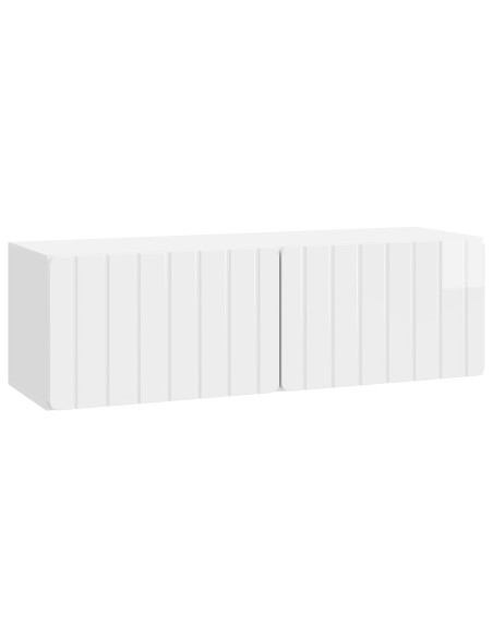 Mobile Porta TV da Muro Bianco Lucido 98 x 31 x 30 cm