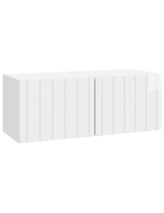 Mobile Porta TV da Muro Bianco Lucido 78,5 x 31 x 30 cm