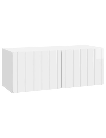 Mobile Porta TV da Muro Bianco Lucido 78,5 x 31 x 30 cm