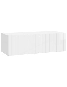 Mobile Porta TV da Muro Bianco Lucido 98 x 41 x 30 cm