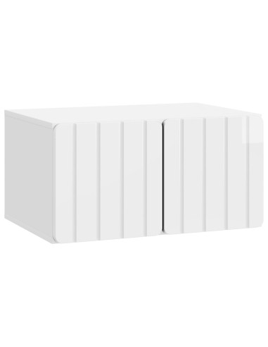 Mobile Porta TV da Muro Bianco Lucido 59,5 x 41 x 30 cm