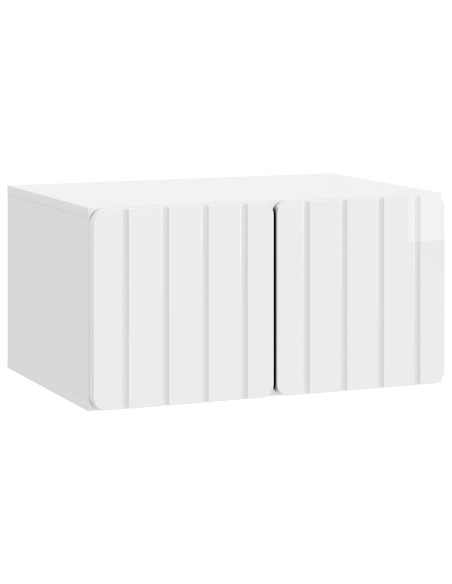 Mobile Porta TV da Muro Bianco Lucido 59,5 x 41 x 30 cm