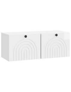 Mobile Porta TV da Muro Bianco Lucido 78,5 x 31 x 30 cm