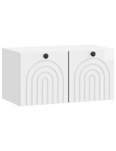 Mobile Porta TV da Muro Bianco Lucido 59,5 x 31 x 30 cm