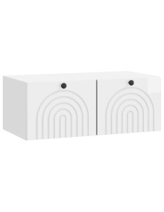 Mobile Porta TV da Muro Bianco Lucido 78,5 x 41 x 30 cm