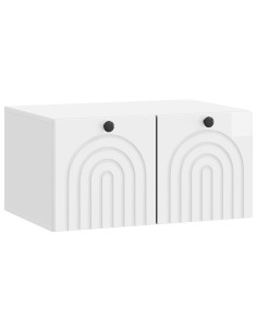 Mobile Porta TV da Muro Bianco Lucido 59,5 x 41 x 30 cm