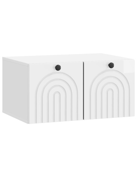 Mobile Porta TV da Muro Bianco Lucido 59,5 x 41 x 30 cm