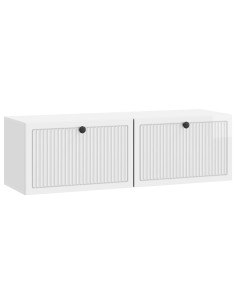 Mobile Porta TV da Muro Bianco Lucido 98 x 31 x 30 cm