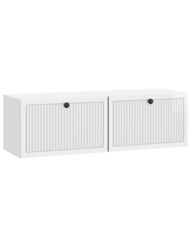 Mobile Porta TV da Muro Bianco Lucido 98 x 31 x 30 cm