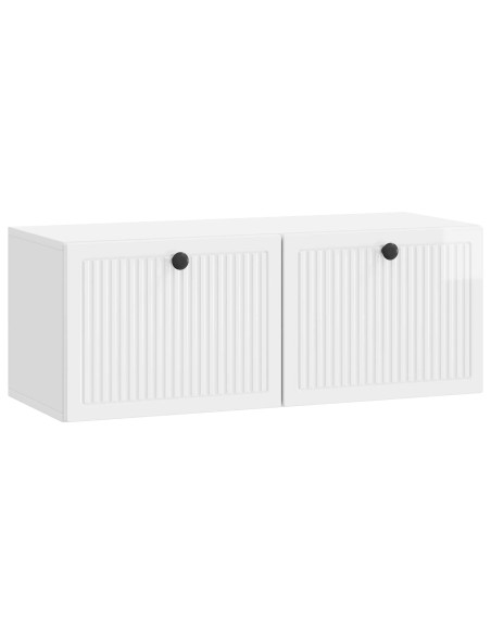 Mobile Porta TV da Muro Bianco Lucido 78,5 x 31 x 30 cm