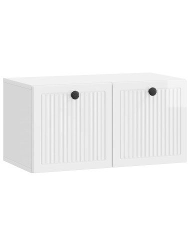 Mobile Porta TV da Muro Bianco Lucido 59,5 x 31 x 30 cm