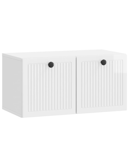 Mobile Porta TV da Muro Bianco Lucido 59,5 x 31 x 30 cm