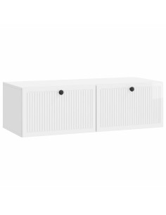 Mobile Porta TV da Muro Bianco Lucido 98 x 41 x 30 cm