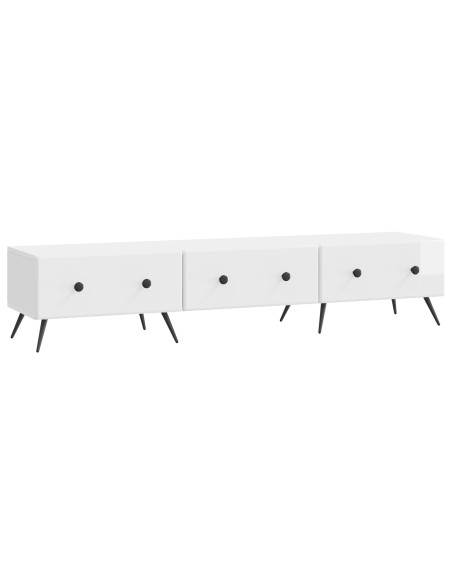Mobile TV Bianco Lucido 147 x 34,5 x 30 cm Legno ingegnerizzato