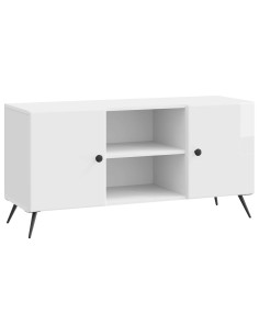 Mobile TV Bianco Lucido 102 x 34,5 x 50 cm Legno ingegnerizzato