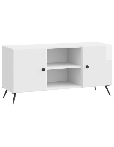 Mobile TV Bianco Lucido 102 x 34,5 x 50 cm Legno ingegnerizzato