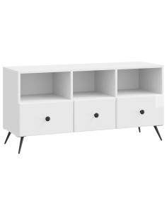 Mobile TV Bianco Lucido 102 x 34,5 x 50 cm Legno ingegnerizzato