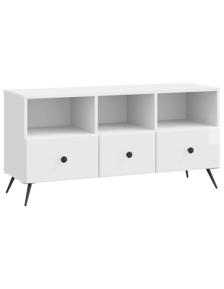 Mobile TV Bianco Lucido 102 x 34,5 x 50 cm Legno ingegnerizzato