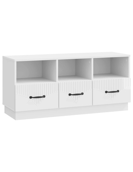 Mobile TV Bianco Lucido 102 x 34,5 x 47 cm Legno ingegnerizzato