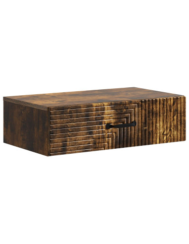 Tavolino da Parete Laterale Rovere Fumo 59 x 34,5 x 17 cm