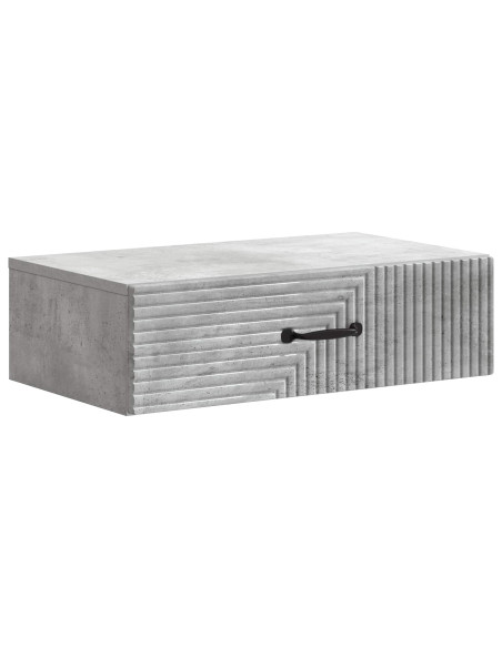Tavolino da Parete Laterale Grigio Cemento 59 x 34,5 x 17 cm