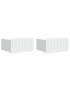 Mobiletto da notte a muro 2 pcs Bianco 49 x 34,5 x 24 cm