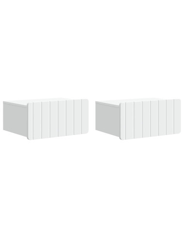 Mobiletto da notte a muro 2 pcs Bianco 49 x 34,5 x 24 cm