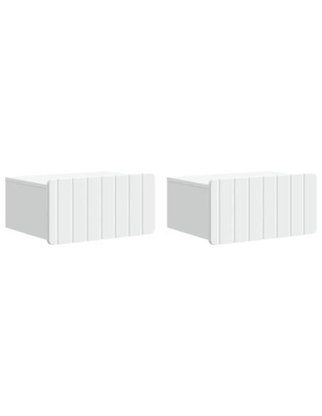 Mobiletto da notte a muro 2 pcs Bianco 49 x 34,5 x 24 cm