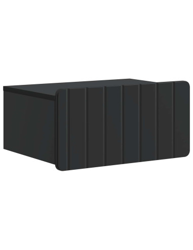 Mobiletto da notte a muro con cassetto Nero 49 x 34,5 x 24 cm
