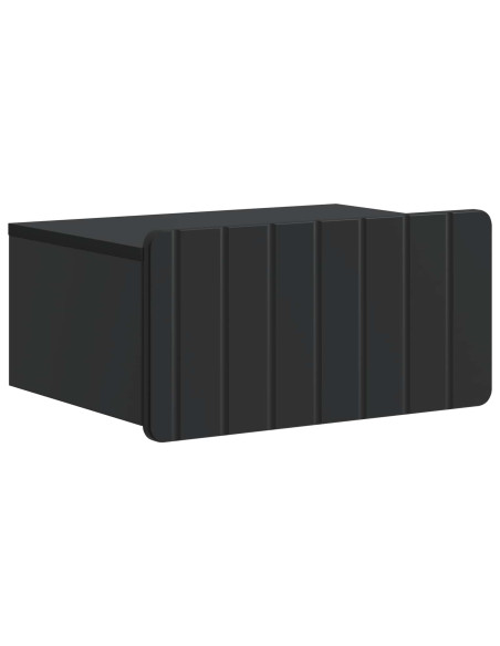 Mobiletto da notte a muro con cassetto Nero 49 x 34,5 x 24 cm
