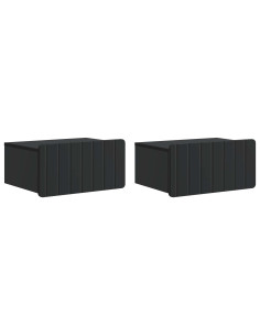 Mobiletto da notte a muro 2 pcs Nero 49 x 34,5 x 24 cm