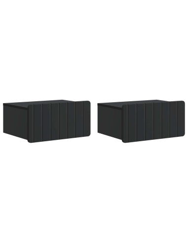 Mobiletto da notte a muro 2 pcs Nero 49 x 34,5 x 24 cm