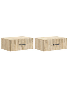 Mobiletto da notte a muro 2 pcs Rovere Sonoma 49 x 34,5 x 20 cm