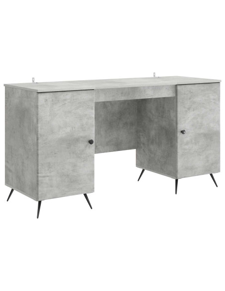 Scrivania con lo scaffale Grigio Cemento 142,5 x 50 x 75 cm