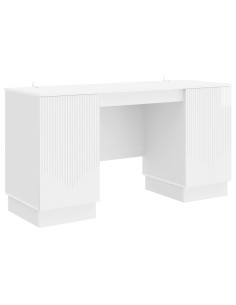 Scrivania Bianco Lucido 142,5 x 50 x 75 cm Legno ingegnerizzato