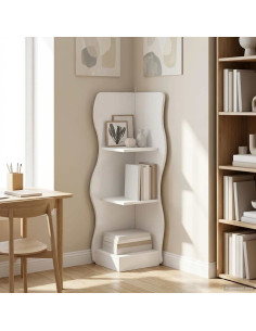 Mensola angolare Bianco 34 x 33 x 102 cm Legno ingegnerizzato