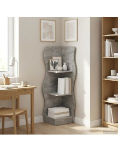 Mensola angolare Grigio Cemento 34 x 33 x 102 cm