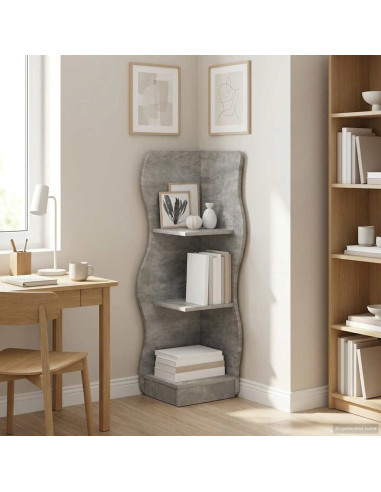 Mensola angolare Grigio Cemento 34 x 33 x 102 cm