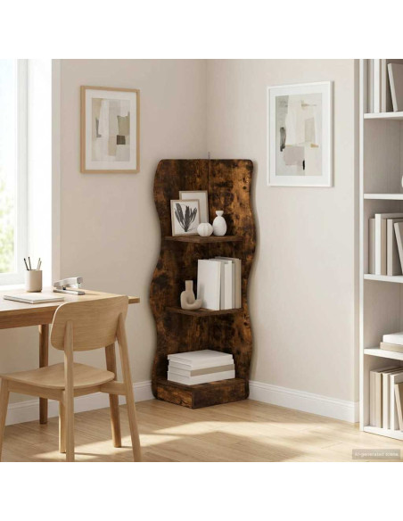 Mensola angolare con lo scaffale Rovere Fumo 34 x 33 x 102 cm