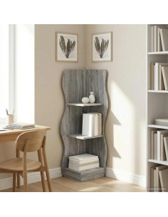 Mensola angolare con lo scaffale Grigio Sonoma 34 x 33 x 102 cm