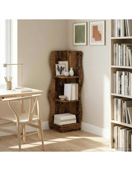 Mensola angolare con lo scaffale Legno antico 34 x 33 x 102 cm