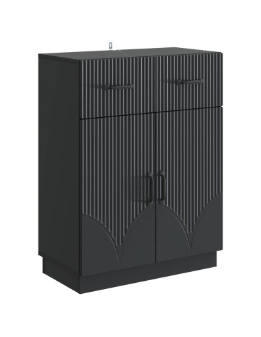 Credenza Nero 66 x 34,5 x 87 cm Legno ingegnerizzato