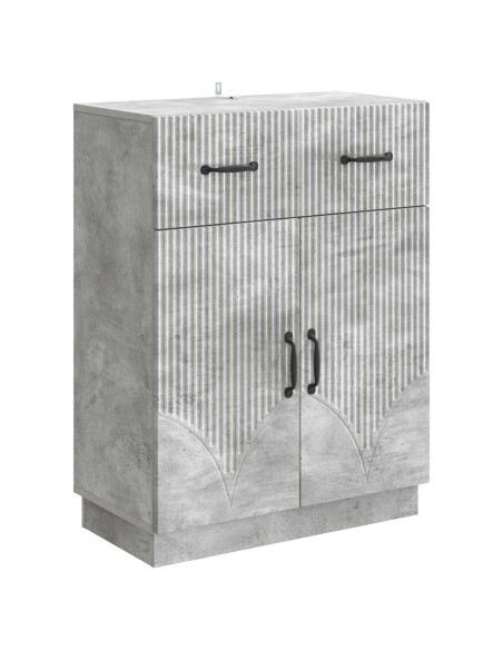 Credenza Grigio Cemento 66 x 34,5 x 87 cm Legno ingegnerizzato