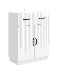 Credenza Bianco Lucido 66 x 34,5 x 87 cm Legno ingegnerizzato