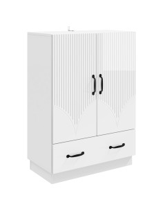 Credenza Bianco Lucido 66 x 34,5 x 92 cm Legno ingegnerizzato