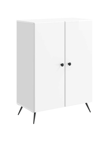 Credenza Bianco Lucido 66 x 34,5 x 90 cm Legno ingegnerizzato