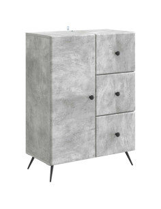 Credenza Grigio Cemento 66 x 34,5 x 90 cm Legno ingegnerizzato